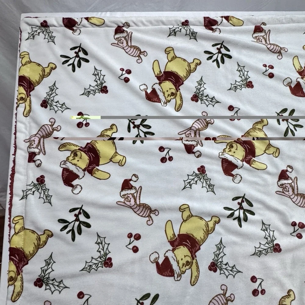 Disney Baby Winnie the Pooh & Piglet Reversible Sherpa Blanket Christmas
